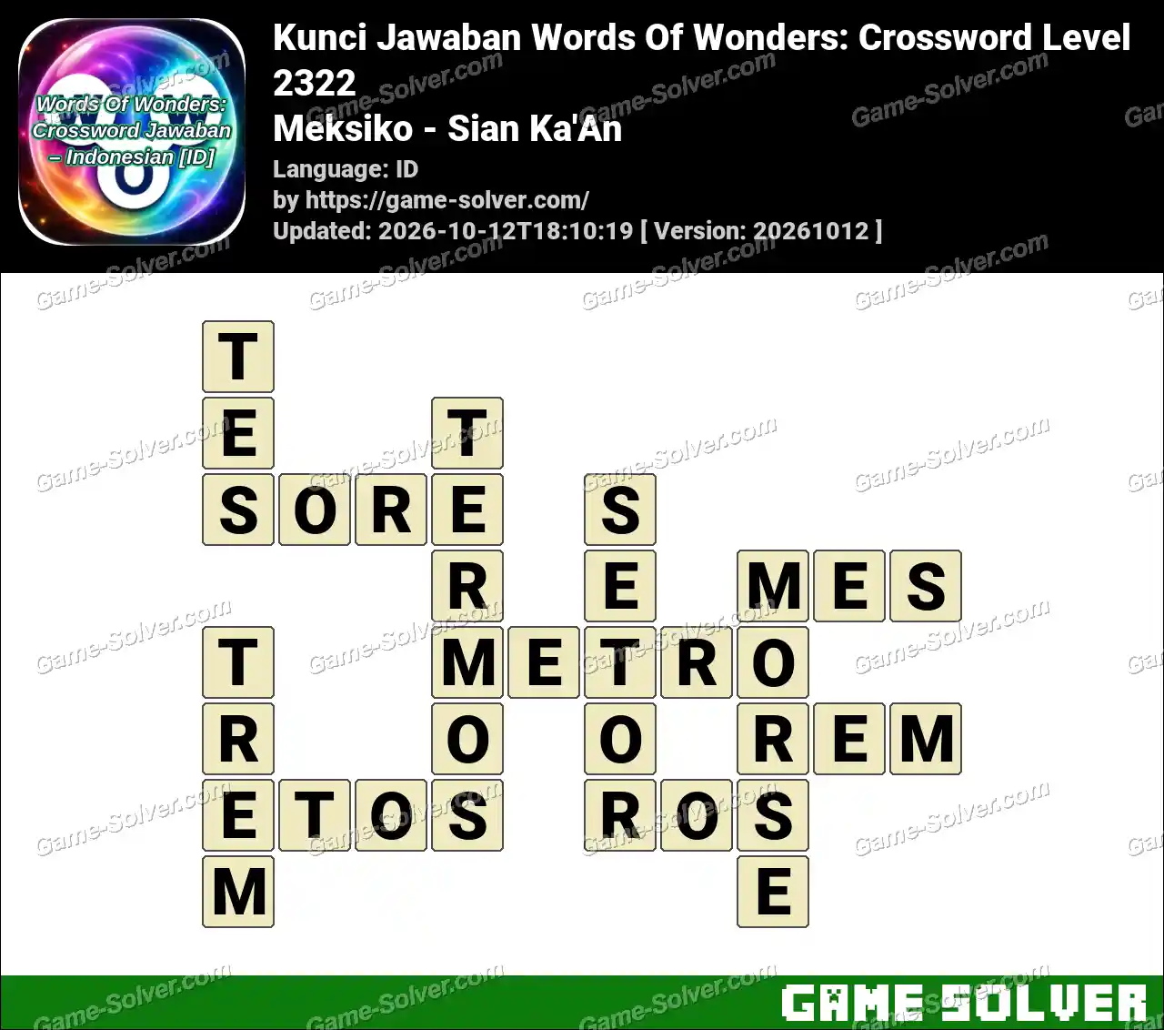 Kunci Jawaban Words Of Wonders: Crossword Level 2322 – Meksiko – Sian Ka’An